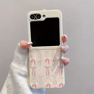 A TPU  Phone Case with a Full Protective Design Featuring Various Bow Patterns on a Bright White Background, for galaxy Z Flip 6, Z Flip 5, Z Flip 4, And Z Flip 3 5G. This TPU Case Is Slim, Lightweight, And Offers a Sturdy, Scratch-Resistant Exterior.