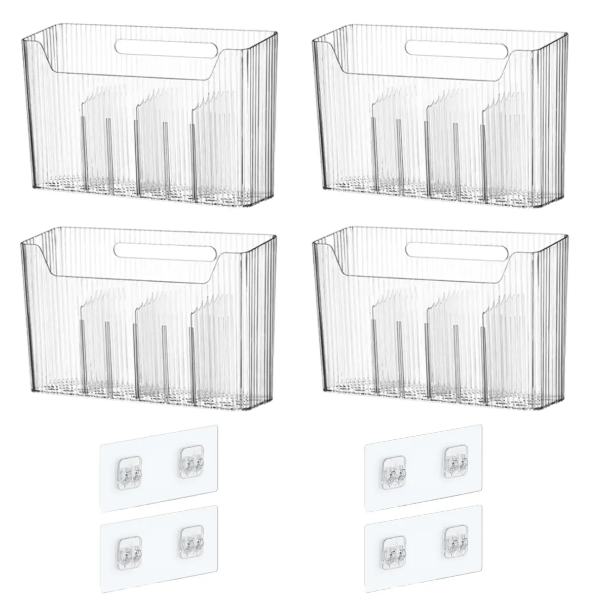 A Set of 4/2 Pcs Stackable Plastic Makeup Organizer,Storage Organizer Bins,Wall Mounted Shower Caddy Shower Basket for Bathroom,Kitchen,Cabinet,Pantry,Halloween Christmas Party Gifts,Hand Tools Kits