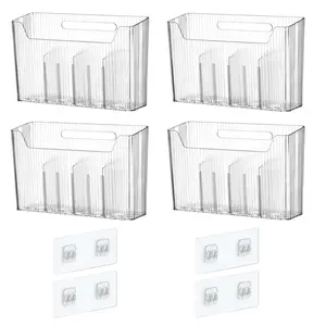 A Set of 4/2 Pcs Stackable Plastic Makeup Organizer,Storage Organizer Bins,Wall Mounted Shower Caddy Shower Basket for Bathroom,Kitchen,Cabinet,Pantry,Halloween Christmas Party Gifts,Hand Tools Kits