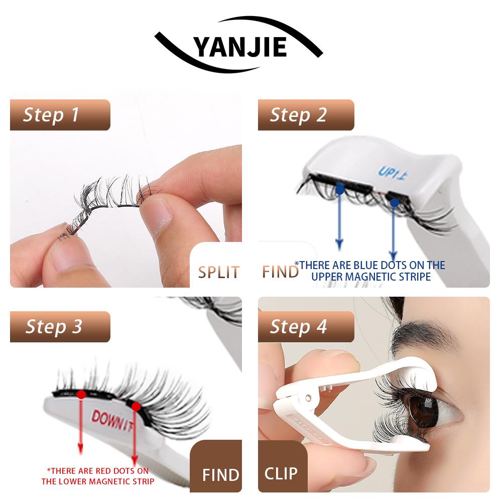 YANJIE. Soft Magnetic Eyelashes Cosmetic EyeLash Extension with Applicator No Glue & Eyeiner Needed Reusable Makeup Eyelashes