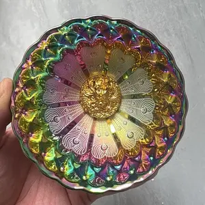 Seven-Color Handcrafted Jianzhan Tea Cup, Rainbow Peacock Pattern Gold Dragon Cup DHCL