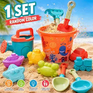 1 set of beach piling tools, can be used in water and sand, used to train the brain's creativity, is a perfect summer gift, and is a very good teaching aid and early education material