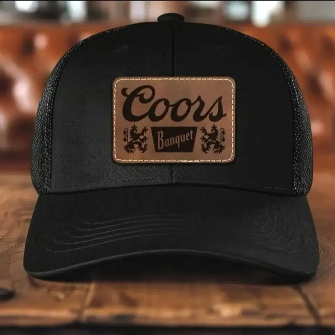 Retro Trucker Cap, Coors Banquet Leather Patch Hat, Hats for Men, Beer Hats, Drinking hat, Funny hat, Trending 2026