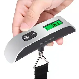 Portable Digital Luggage Scale, Pet Scale for Accurate Weighing, 110lbs Hanging Baggage Scale with Backlit LCD Display, Portable Suitcase Weighing Scale, Travel Luggage Weight Scale with Hook, Strong Straps for Travelers （Battery not included）