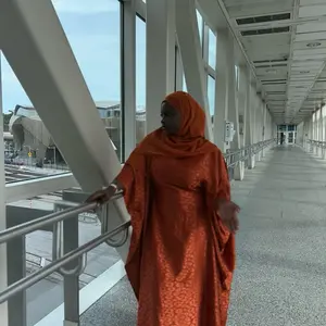 Orange Cheetah Abaya Muslim Dress for Women - Traditional Style Fashion Wear