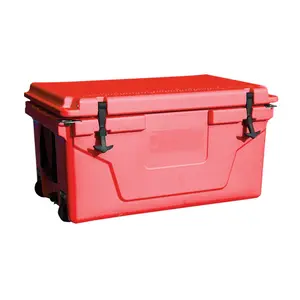 Outdoor Camping Picnic Fishing portable cooler 65QT Portable Insulated Cooler Box, Red/Blue/White