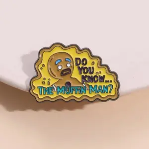 Sad Gingerbread Brooch for Men & Women, Cute Letter Pattern Pin Suitable for Backpacks, Hats Decoration, Jeans, Scarves