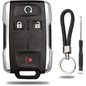 Key Fob Shell Case Replacement for Chevy Silverado Colorado GMC Sierra 1500 2500 3500 HD Canyon 2014 2015 2016 2017 2018 2019 2020 2021 M3N-32337100 4 Button Keyless Entry Remote Car Key Fob Cover
