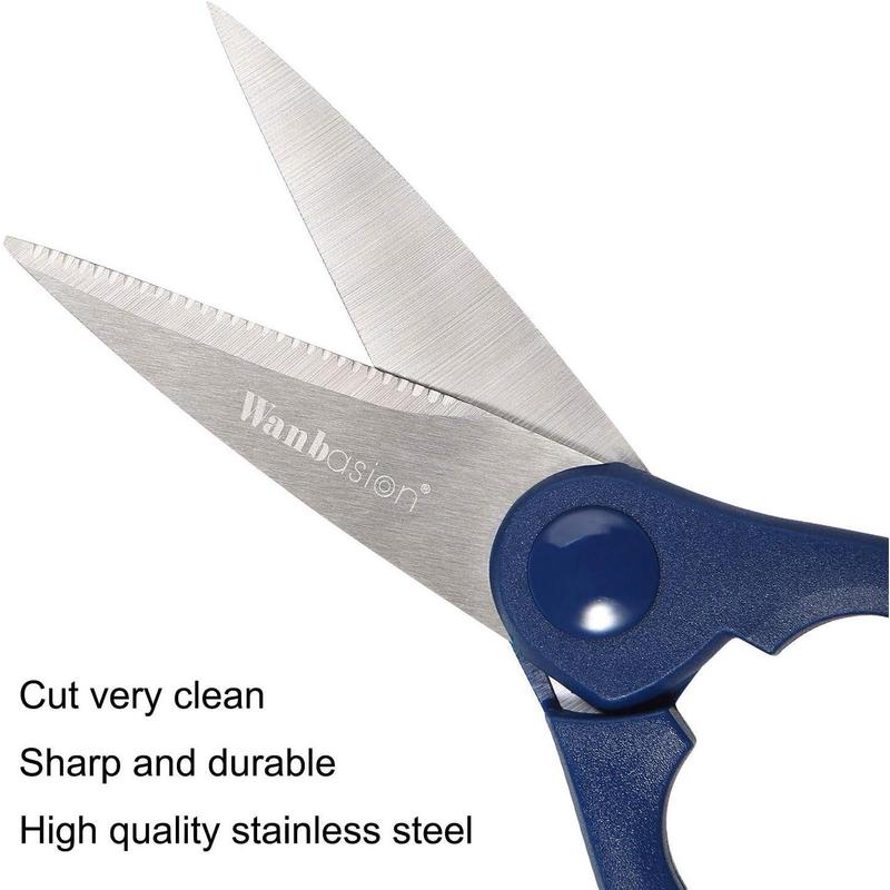 Wanbasion 16pcs Blue Kitchen Knife Set with Block, Stainless Steel Knives Set for Kitchen, Professional Chef Knife Sets for Kitchen with Sharpener Acrylic Block