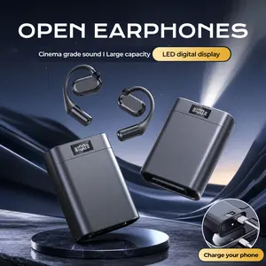 3-in-1 Adjustable Wireless Earphones with Smartphone Charging Support, Built-in LED Flashlight & Power Display, Hi-Res Audio, Ergonomic Design, Sport Bluetooth 5.4 Headphones for Running/Workout/Gym