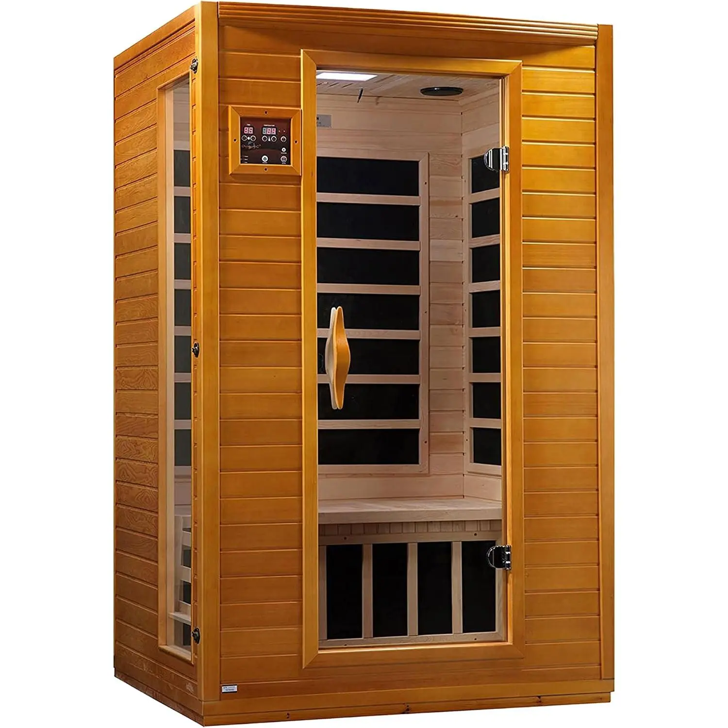 DYNAMIC SAUNAS Andora 2-Person Infrared Sauna with Red Light Therapy | 2-Person Spacious Indoor Dry Heat Sauna for Home & Gym, Low EMF FAR, 360° Heating, Bluetooth, Long-Lasting Canadian Hemlock