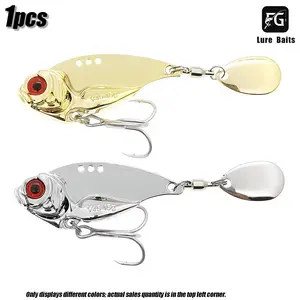 1 Piece，Metal Vib Lure, Composite Flasher Triple Hook, Saltwater Freshwater Universal Marlin Kingfish Bass Fishing Bait,