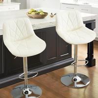 Creamy White PU+Silver Leg