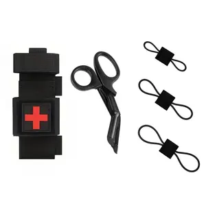 Tactical Molle Pouch For Tourniquet Pouch with Scissors and Cross badge and Backpack fixing buckle(No tourniquet)