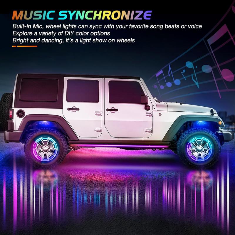 Nilight 4PCS 17.5inch Double Row LED Wheel Ring Lights RGB with APP and Remote Control Neon Wheel Rim Lights w/Turn Signal and Braking Function Dual Row for Car Van SUV Truck  dealsforyoudays