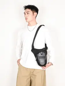Men's Adjustable Multifunctional Waist Bag, Multi-Layered Bike Riding Backpack, Student Sports Shoulder Bag, Outdoor Work Tool Bag, Adjustable Waistband Bag