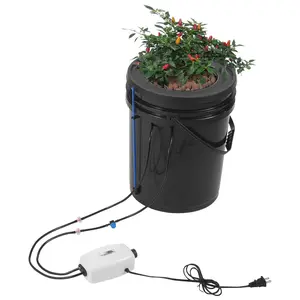 DWC Hydroponics Grow System Deep Water Culture With Top Drip, 1 Bucket 5 Gal, Indoor Home Garden Kit, Efficient Hydroponic Growing Setup For Household Plants, Ready To Assemble, Quiet Operation, Ideal For Lettuce And Herbs