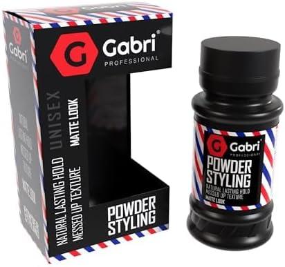 Gabri Hair Styling Powder Wax 21g / 0.75oz | Volumizing Thickening Dust Powder | Flexible Hold | Matt Look | Maximum Control | Texturising Powder for Men & Woman | (Matte Look, 21 g)