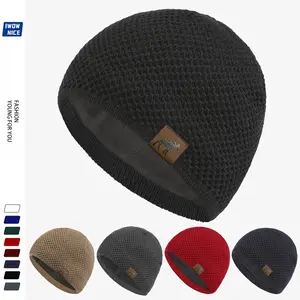 Unisex Winter Beanie Hat - Thickened Ski Cap with Moose Label, Soft Stretchy Beanie for Men & Women, Cold Weather Hat for Skiing, Hunting, Cycling - All-Season Outdoor Activities - Available in Black, Brown, Red, - Ideal Christmas Gift for Dad, Husband, T