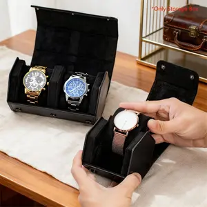 Luxury Single/Double Watch Storage Box, Fashionable Watch Accessories, with Detachable Pillow, PU Leather Jewelry Display Stand, Unisex Christmas Gift, Valentine's Day Present