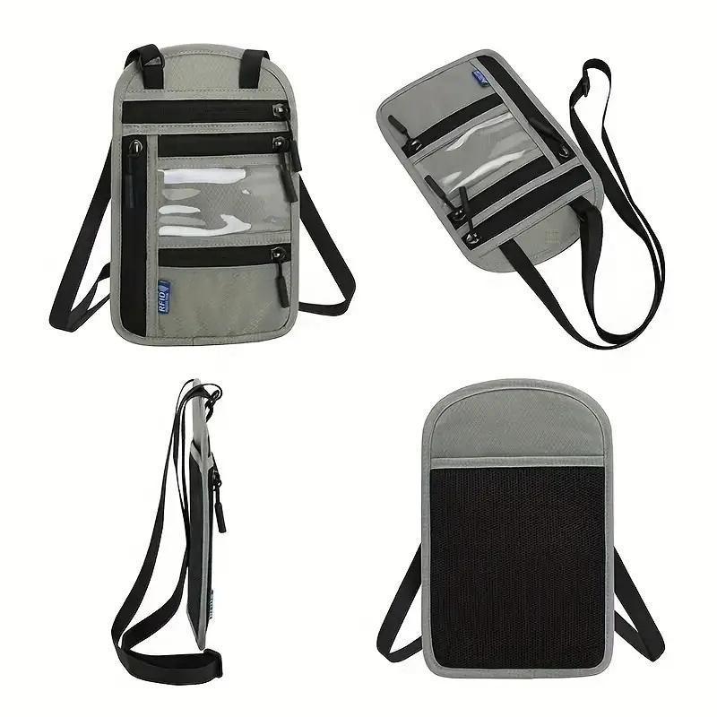 Neck Wallet,RFID Blocking Passport Holder, Easy to Conceal Travel Pouch,Multi-Functional Crossbody Wallet with Adjustable Neck Strap,Durable Nylon Storage Bag for Secure & Convenient Travel