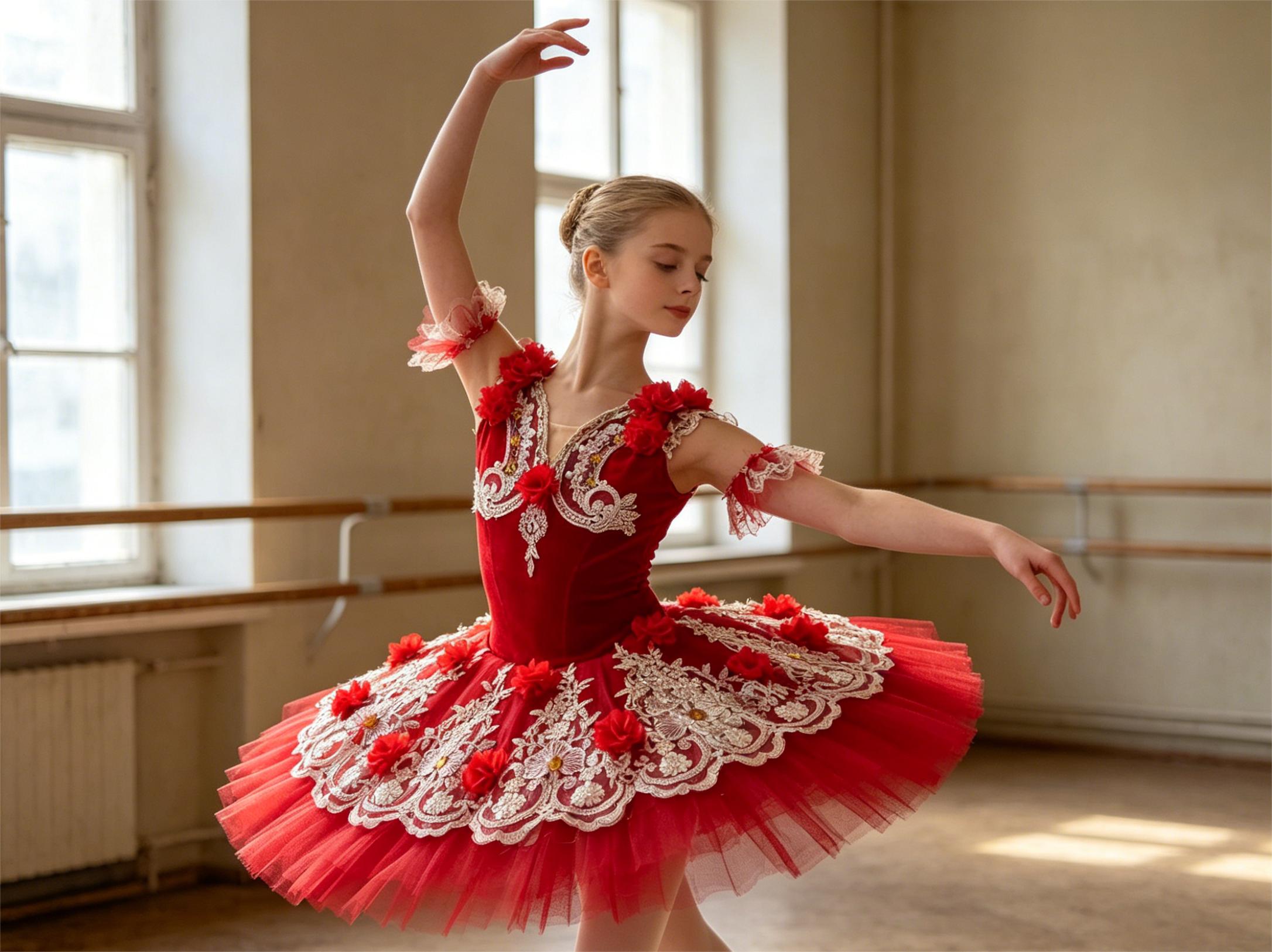 Girls' Ballet Dance Leotard Tutu Dress - Women' Princess Performance Costume with Lace & Tulle Skirt for Dance Recital Halloween, Birthday Party