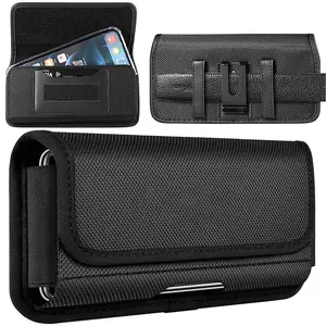 Belt Clip Phone Holster for Samsung Galaxy S25/S24/S23 Ultra & Z Fold/Flip – Durable Oxford Case with Card Slot & Keychain Loop, Secure Waist Carry Pouch, Universal Size