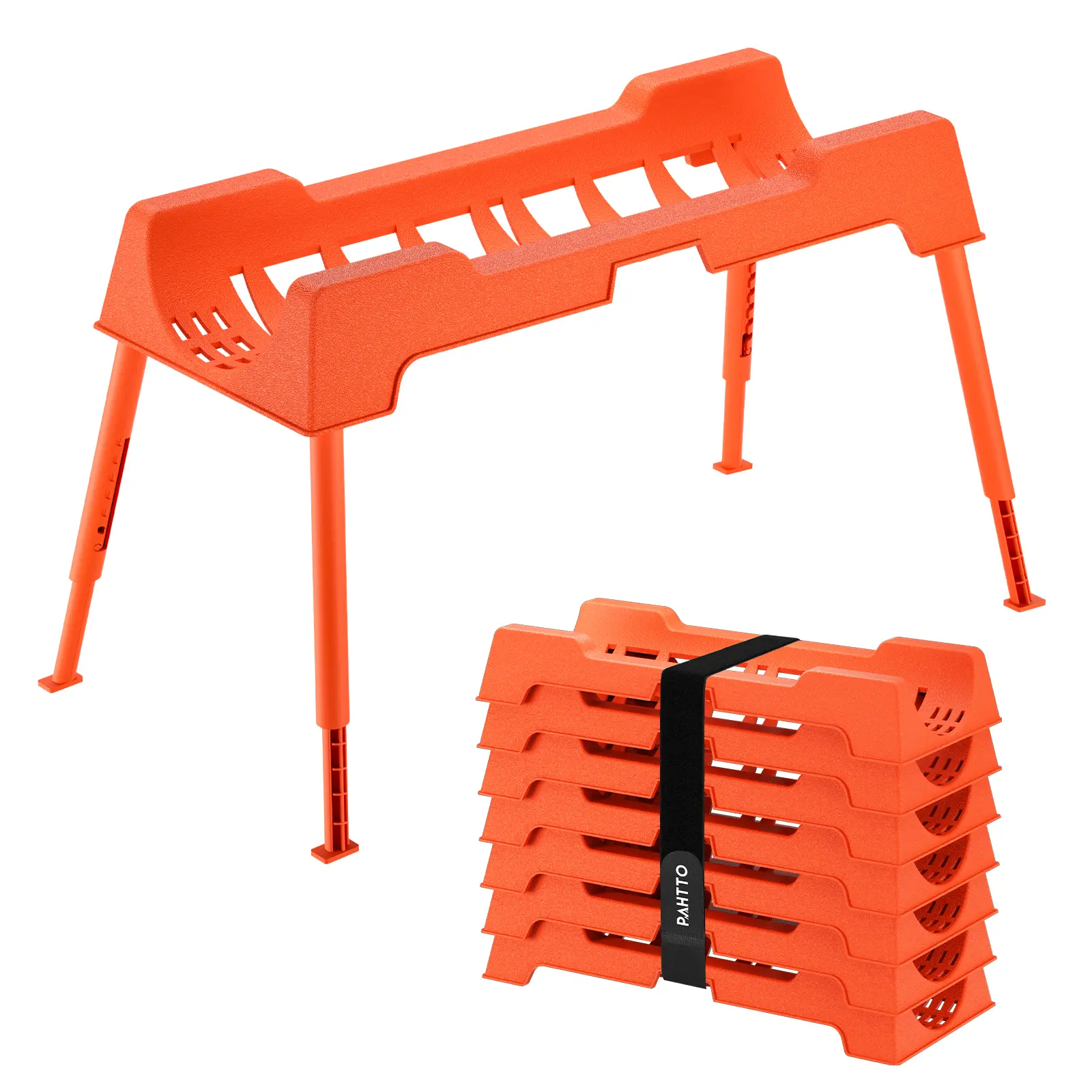 PANTO RV Sewer Hose Support 10/15FT Heavy-Duty Camper Waste Hose Holder with 5 /7Foldable Sections Adjustable Stable Waste Drainage Support with Strap Stackable Weather-Resistant