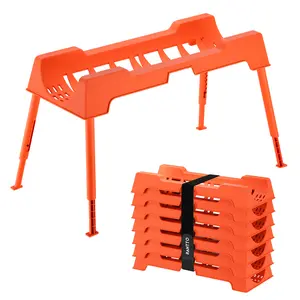 PANTO RV Sewer Hose Support 10/15FT Heavy-Duty Camper Waste Hose Holder with 5 /7Foldable Sections Adjustable Stable Waste Drainage Support with Strap Stackable Weather-Resistant