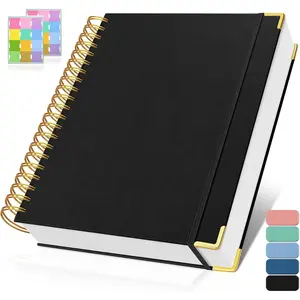 Graph Paper Notebook, Spiral Grid Notebook, Hardcover Leather Journal 300 Pages, 100gsm Thick Grid Paper Notebook, A5 Small Graphing Notebook Journal for Women Men Writing Engineering School Work