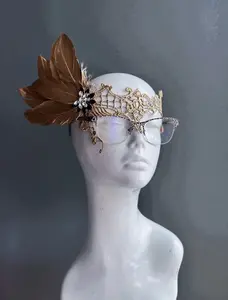 Eyeglass Mask - Gold Glamour