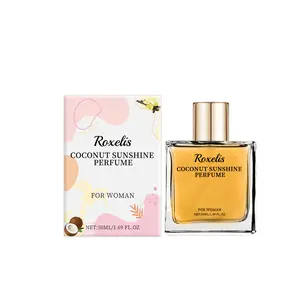 Roxelis Eau Vanilla Coconut Perfume 50ml Fresh Light Fragrance Long Lasting Elegant Charming Female Spray Perfume