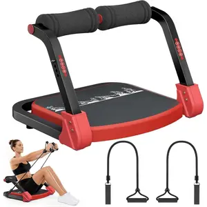 Ab Machine Ab Trainer - Sit Up Exercise Equipment& Core Machine, 4 Level Adjustable Resistance, Foldable Ab  Machine for  Gym  Workouts
