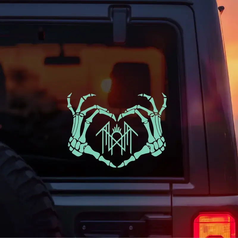 Skeleton Heart Hands Sleep Token Vinyl Decal – Alt Aesthetic Car Sticker for Worshippers, Vessel Fans, Music Lovers, Band Merch Collectors, Dark Alt Girls, TikTok Car Decor, Waterproof Durable Gothic Music Sticker