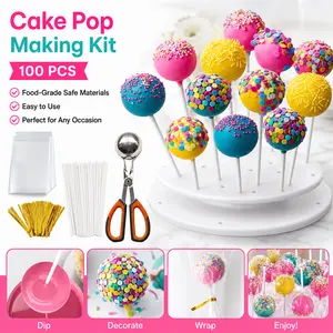 301PCS Pastry Making Accessories Kit – 100 Cake Sticks, 100 Parcel Bags, 100 Twist Ties & 1 Cake Pop Mold with Handle Clip, Stainless Steel Lollipop Maker for Candies, Chocolates, Cookies – Viral TikTok Baking Must-Have for Parties & DIY Desserts