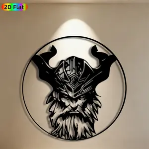 1pc Viking Metal Wall Art,Viking Statue Mural, Ideal Gift for Halloween, New Year, Viking Culture Enthusiasts, Rust-Resistant Metal Wall Decor Wall Sculptures, Perfect for Living Room Wall & Garden Fence Viking Decor Enthusiasts