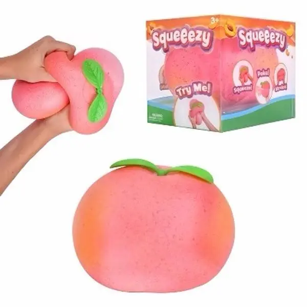 Jumbo Squeeze Peach, Soft Sensory Fidget Item for Anxiety Relief and Kids' Stress Relief