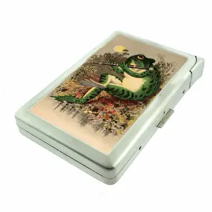 Frog Playing Flute Metal Case with Built in Lighter