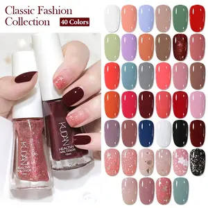 10ml Water-Base Nail Polish, 40 Colors Air Dry Peel Off Nail Art Polish, Light Pink, Green, Purple Macaron Colors Long Lasting Nail Supplies DIY Varnish for DIY Manicure, French Manicure, No Need Lamp