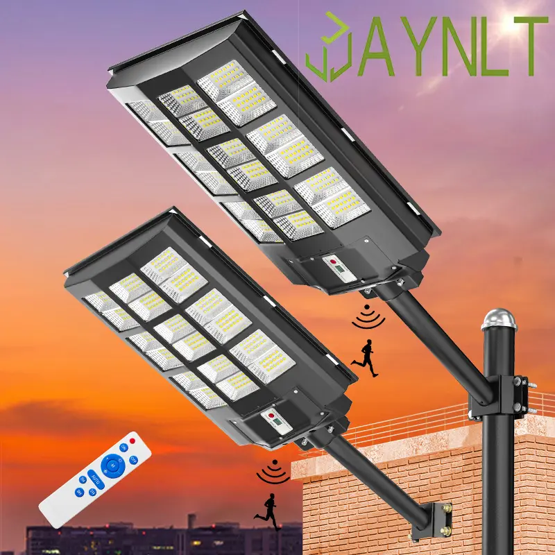 2PACK  3800W 33000mAh Solar Street Light - Ultra-Powerful Energy Efficient, Super Bright 218000 Lumens, Durable Waterproof, Automatic Dusk To Dawn, Wide Angle Lamp with Motion Sensor-Ideal for Parking Lots and Residential/Commercial Yards Outdoor Lighting