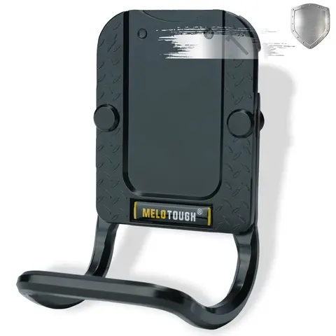 MELOTOUGH Hammer Holder for Belt,Hammer Loop Fit Up to 2" Tool Belt,Holds Hammers,Hatchet or Mallet,Made of Aluminum Alloy Material (Black)