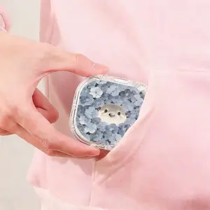 Blue Floral Otter Printed Retainer Box Healing Style Denture Storage Case Adult Kids Universal Orthodontic Retainer Box Lightweight Portable Invisible Aligner Case