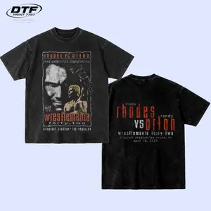 WrestleMania 2026 Rhodes vs Orton Vintage Washed T-Shirt, Oversized Wrestling Graphic Tee, WrestleMania Style Shirt, Streetwear Pump Cover Unisex
