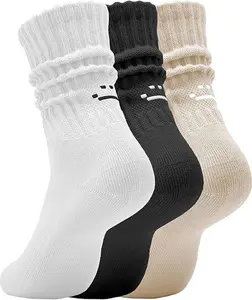 3/6/9-Pairs Crew Cotton Socks Odor Resistant Antibacterial Breathable Sweat Absorbing No Stuffiness Pure Cotton Unisex Athletic Socks Daily Wear Stretch Durable Soft Skin Friendly All Season Basic Casual Long Crew Socks