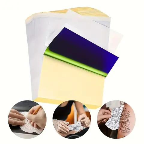 Tattoo Transfer Paper A4 Size in 10/20/50 Pcs, High Quality Tattoo Stencil Sheets for Professional Use, Easy Application for Body Art