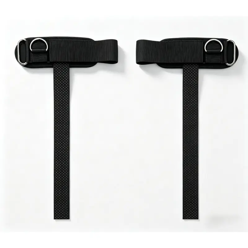 Unisex Heavy-Duty Cotton Weight Lifting Straps - Athletic Accessory, Fitness Exercise Accessories, Alternative to Basic Straps, 14.5" Full Wrap Adjustable Support, Padded Cuff, Steel D-Ring, Anti-Slip Band for Gym Deadlift (Targets Back, Chest)