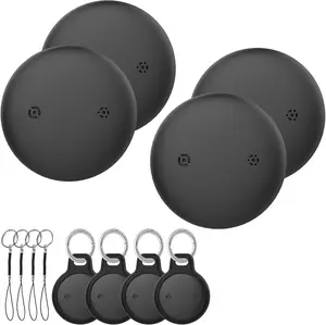 Apple Find My Tracker 4-Pack - Premium AirTag Alternative Bluetooth Item Finder for Keys Wallets Luggage, IP67 Waterproof Anti-Lost Device Compatible with iPhone iOS, 1 Year Battery Life