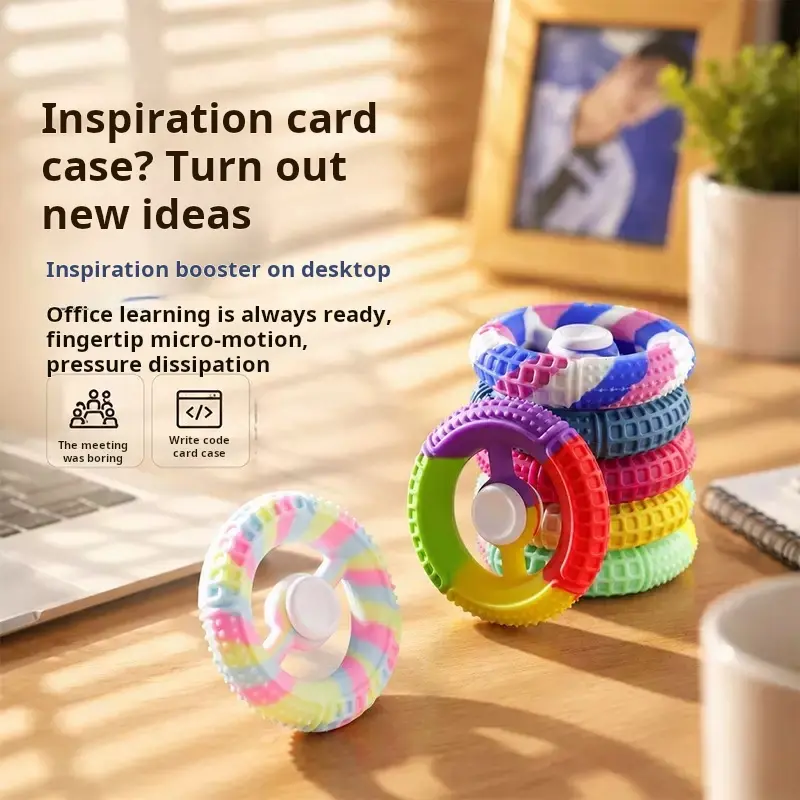 Joypop In Stock Unique Novelty Toy Stress Relief Hand Grip Strengthener Office Workers’ “Fish Feeding” Must-Have Finger Spinning Top