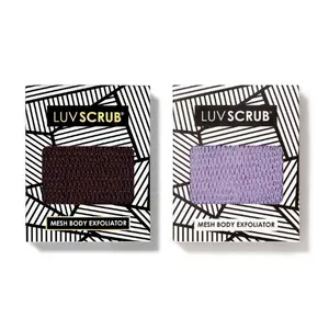 LUV SCRUB CURRANT SITUATION DUO Authentic African Exfoliating Mesh Sponge,Ghana Loofah Washcloth Scrubber for Smooth Skin, Body Exfoliator Korean Scrub for Bathroom,Estheticians, Waxing salons, Spa, Gym, Allure Best of Beauty Award Winner