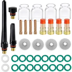 37pcs TIG Gas Lens Collet Body & # 12 Glass Cup Kit DB SR WP 17 18 26 TIG Welding Torch